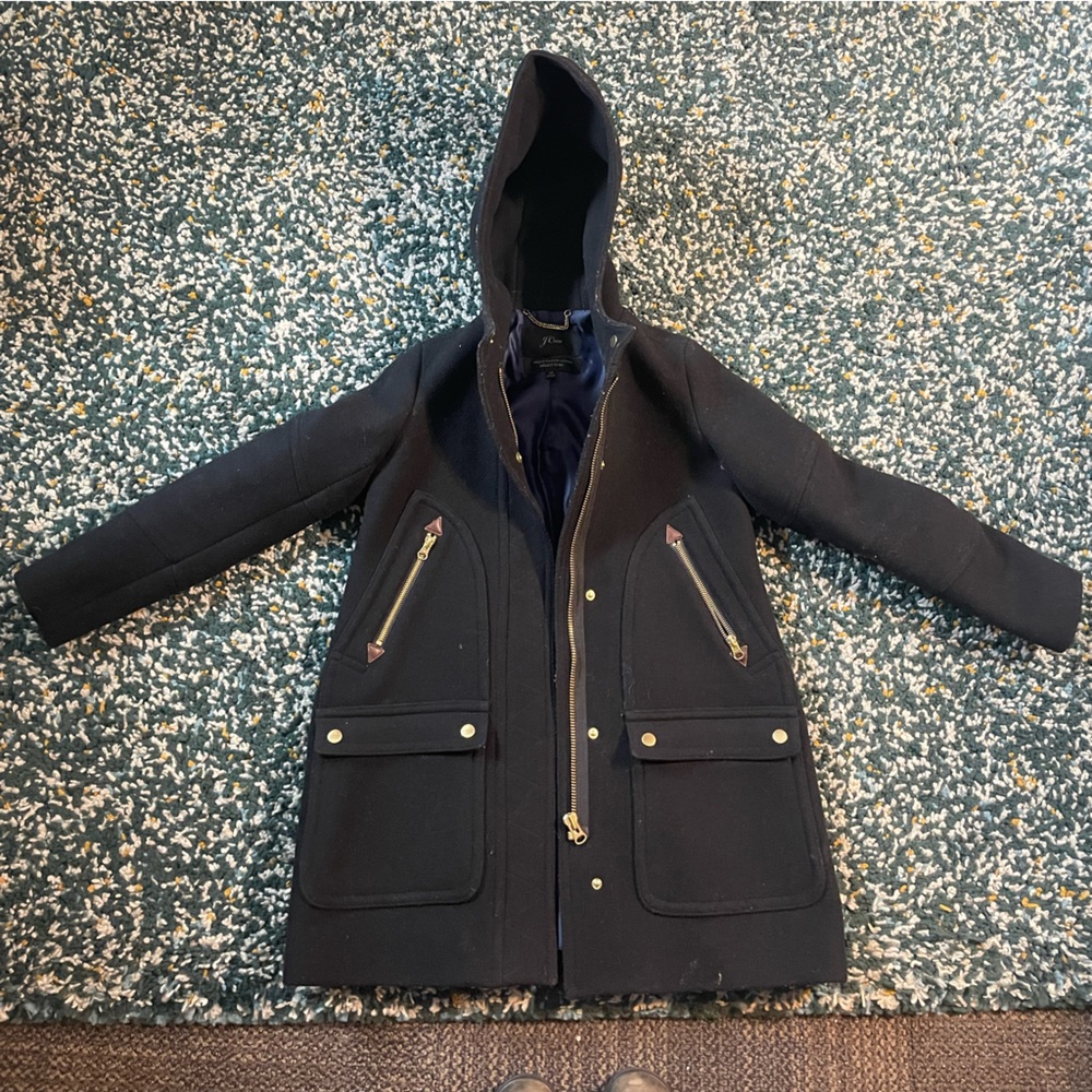 COPY - J Crew Black Wool Chateau Parka Italian Coat